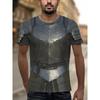 T-shirt Grafica Cavaliere Medievale Stampata in 3D da Uomo Elegante Girocollo Manica Corta Magliette con Motivo Originale Magliette Cosplay da Uomo