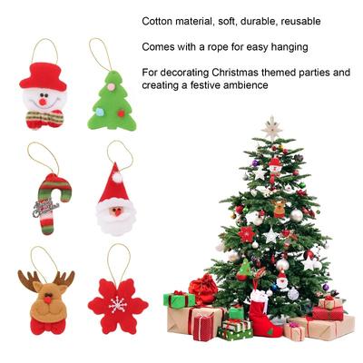 6 Stück/Set Weihnachtsbaum-Hängedekorationen Schneeflocke Elch Schneemann Weihnachten Dekoration für Haus Garten Hof Weihnachtsbedarf