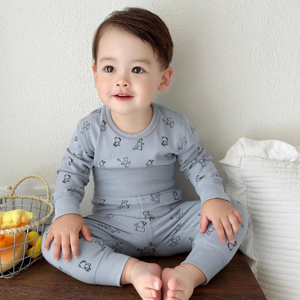 Baby Belly Protection High-Waisted Cotton Underwear Set - Autumn Toddler Pants & Flannel Separates