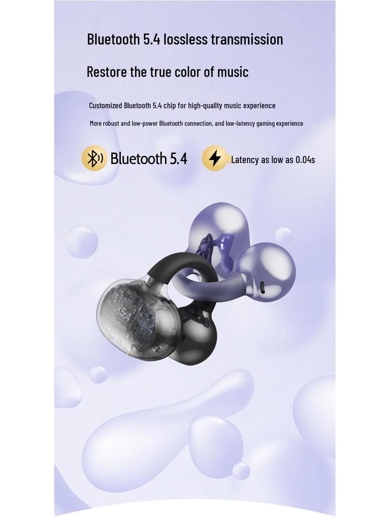 Q71 Premium Bluetooth Ear Clip Earphones: Noise-Cancelling, Wireless, Ultra-Long Battery Life