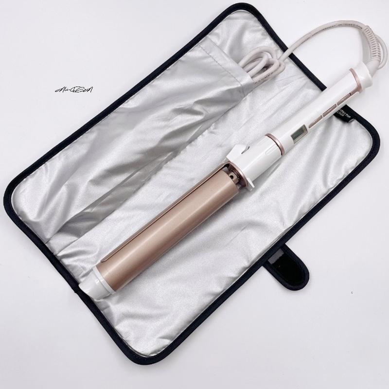Heat Resistant Flat Iron Case Travel Hair Straightener Mat & Pouch Curling Iron Holder Organizer for Hair Styling Tools