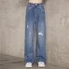 Girls' Wide Leg Pants Ripped Jeans Loose Fashionable Pants Trendy Fashionable Spring Autumn Children's Spring Clothing