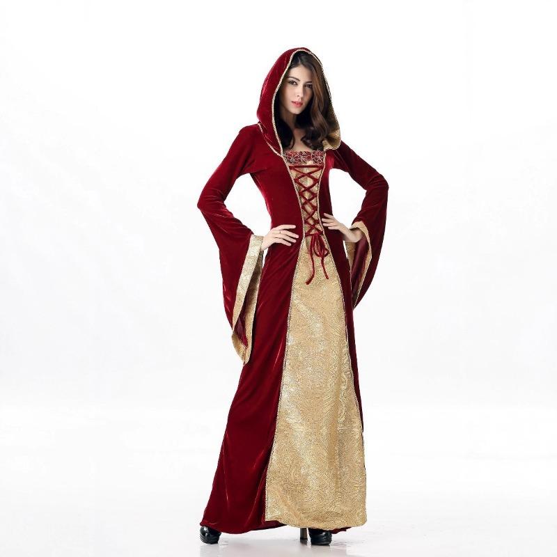 Halloween Court Queen's Day Vintage Red Queen Masquerade Party Costumes Masquerade Dresses