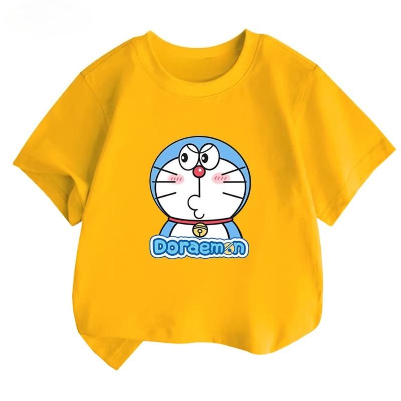 Potdemiel Doraemon Children's T-Shirt, New Summer Style, Comfortable and Breathable Top for Boys and Girls