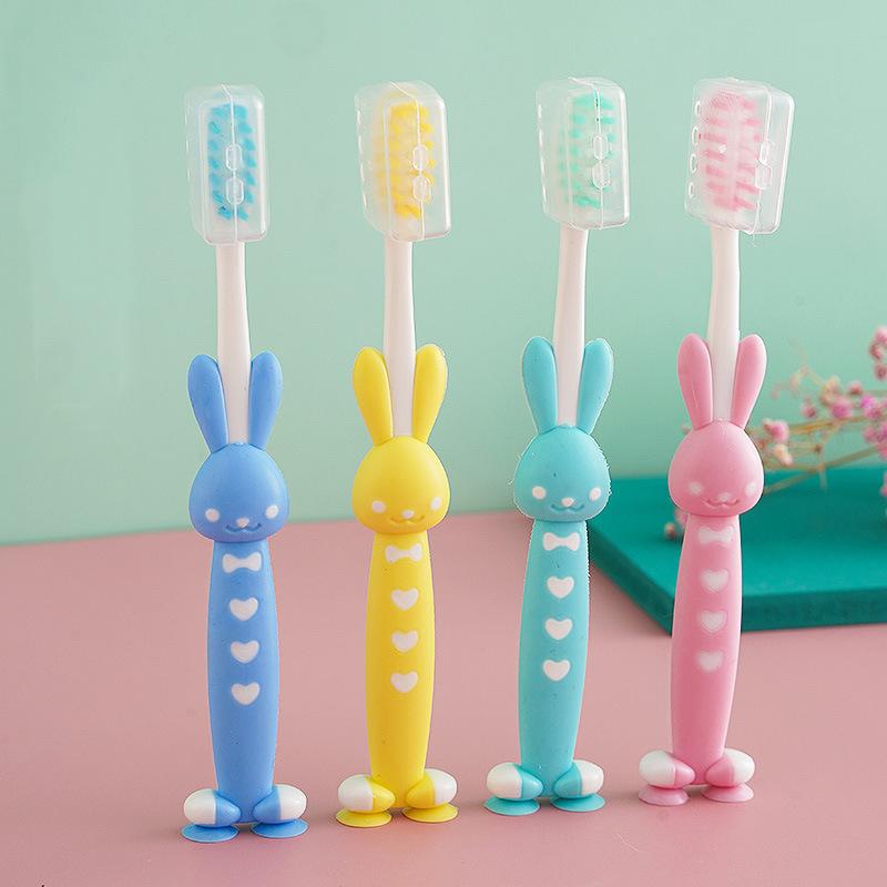 Strona główna Dziecięca miękka szczoteczka do zębów Macaron Candy Color Miękkie futro 4 Słodka szczoteczka do zębów dla niemowląt z kreskówkowym króliczkiem