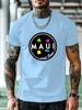 Casual Athletic T-shirt with "Maui and Sons" Graphic Print - Red Short Sleeve Crew Neck