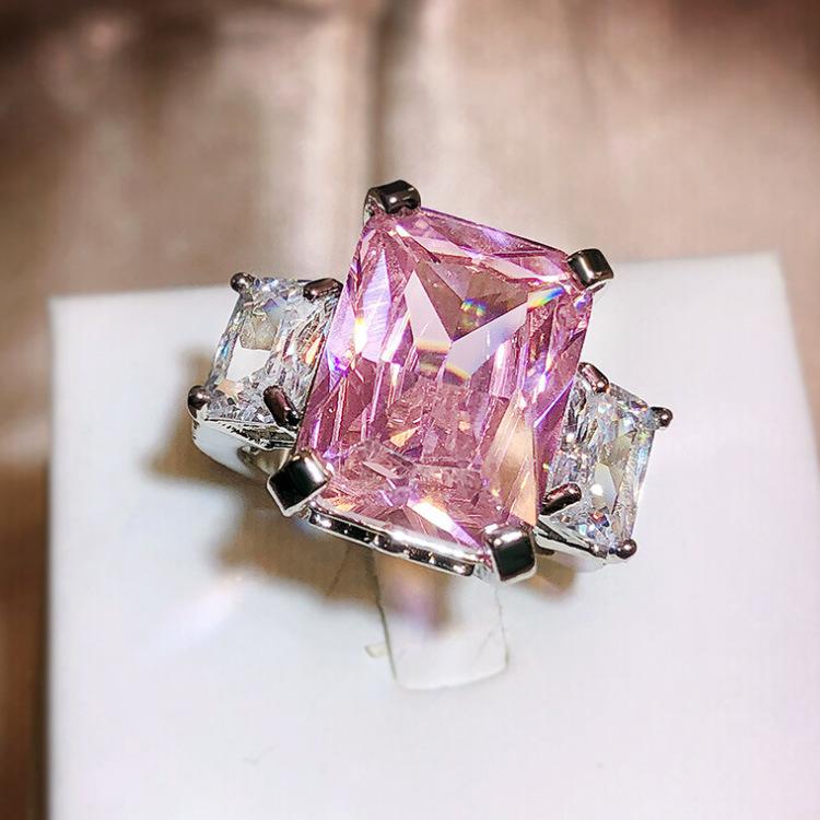 Toppa Simple Design Imitation Imported Mossan Diamond Ring