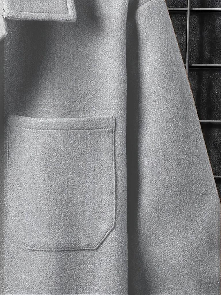 2025 New European & American Business Casual Men's Lapel Jacket - Autumn/Winter Solid Color Brushed Outerwear