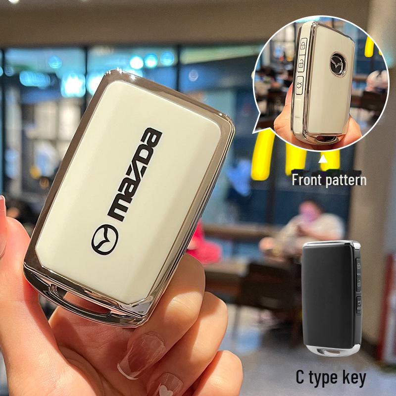 Kryt klíče Mazda pro 3/CX-4/CX-5/Atez/CX-30 - Plný ochranný kryt z TPU s přezkou