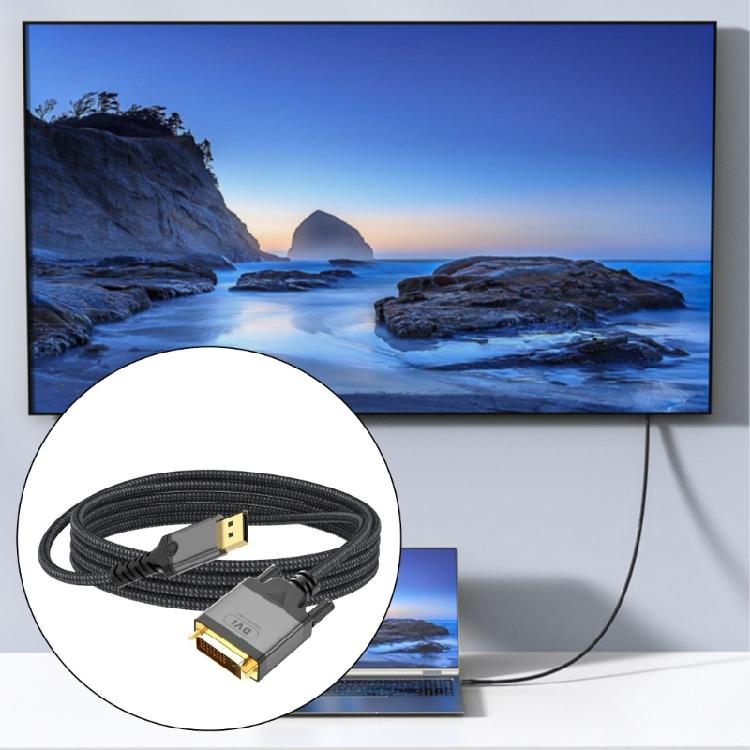 2m/6.56ft DP to DVI Video Tramsfer Cable for Laptops and Tablets Screen Sharing Support 1080P Resolution 60Hz