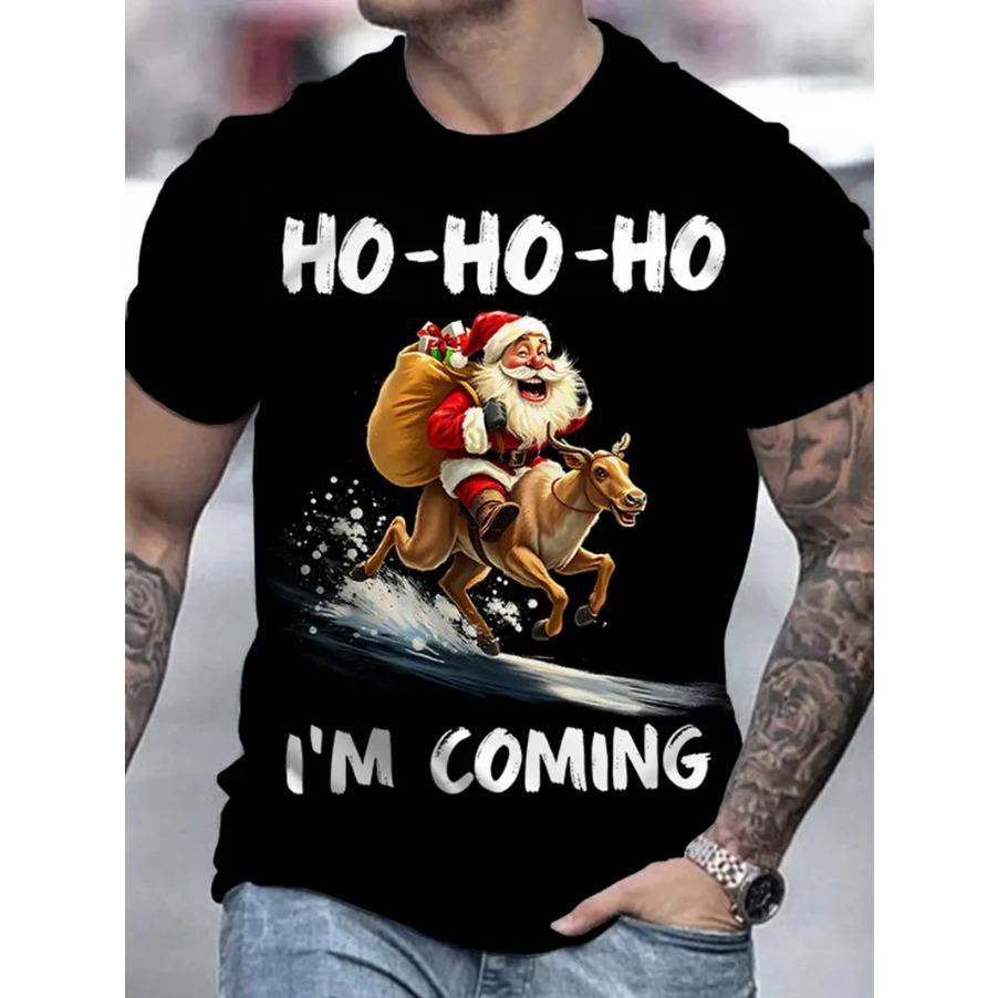 2026 Merry Christmas Santa Claus 3D Print Men Anime T Shirt Fashion Casual Manga Short Sleeve Xmsa Children Unisex Tee Y2k Tops