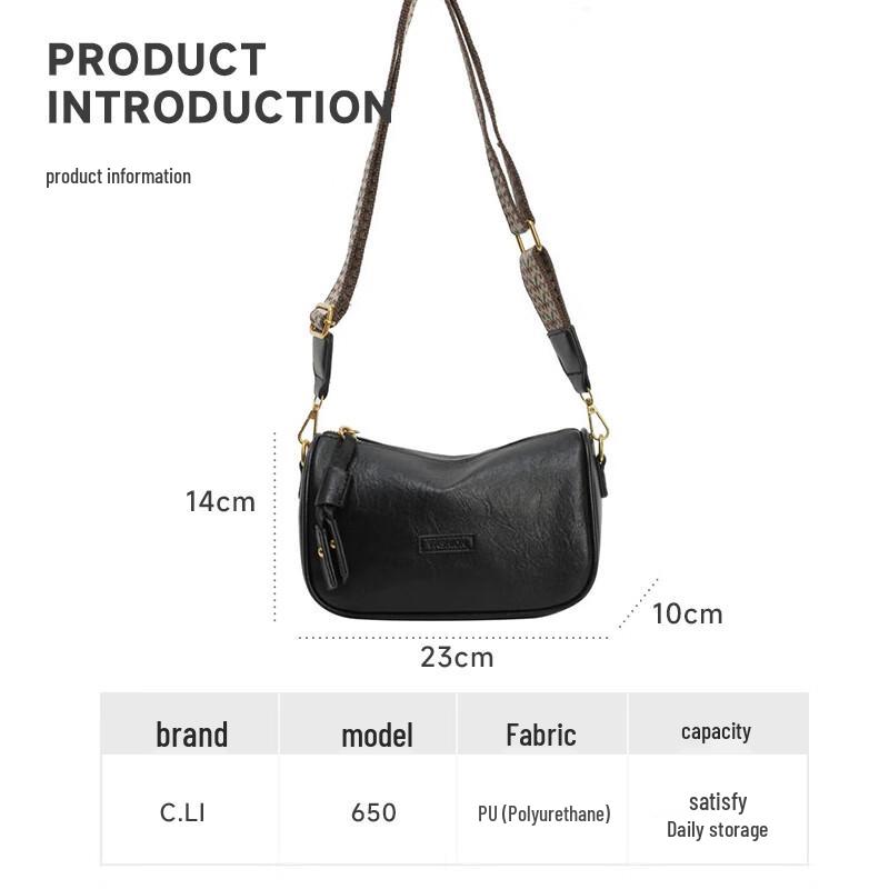 

C.LI Retro Light Luxury Boston Crossbody Bag