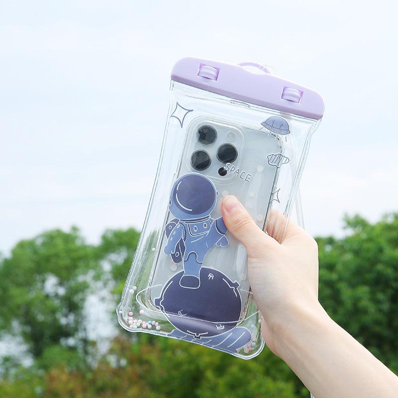 Cartoon Full View Waterproof Case For Phone Underwater Snow Rainforest Transparent Dry Bag Swimming Pouch Big Mobile Phone Cover