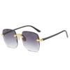 2026 European Style Rimless Square Sunglasses for Men and Women - Trendy Cut Edge Design