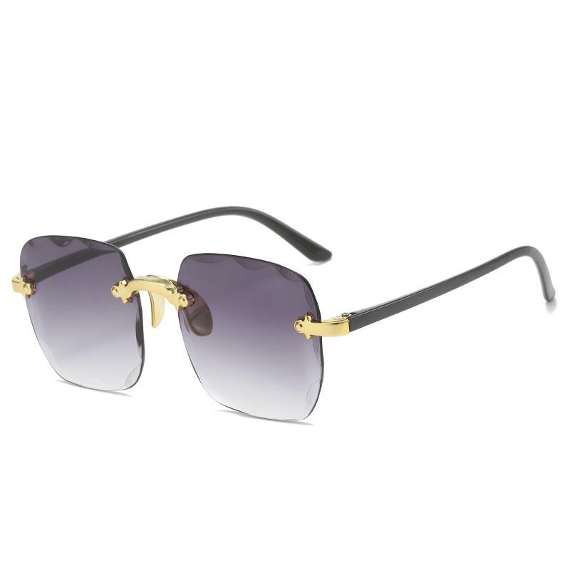 2026 European Style Rimless Square Sunglasses for Men and Women - Trendy Cut Edge Design
