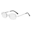 Luxury Rimless Cut Edge Presbyopia Glasses Women Men Lightweight Business Elegant Office Anti-Blue Light Spectacles 0 To +4.0