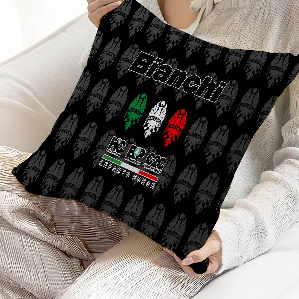 BBianchiS Bike Logo Pillow Cushion Cover Pillowcase Living Room Sofa Home Decor Customized