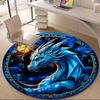 1pc Dragon Fantasy Office Round Area Rug,  Mat Suitable ForOffice, Under Office Chairs Bedroom Living Room Home Decor, Room Deco