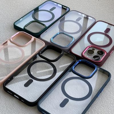 For Iphone 13 12 11 Pro Max For Magsafe Case Magnetic Wireless Charing Transparent Acrylic Cover For Iphone 14 Pro Max Plus Case