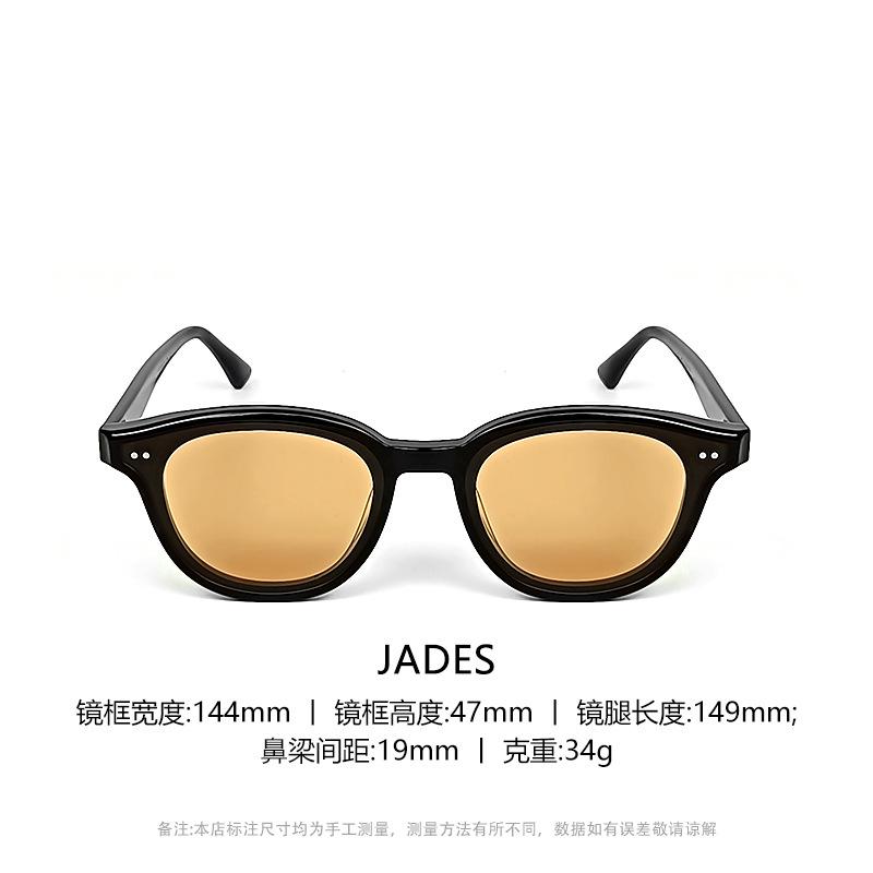 New high-end women's sunglasses GM Sunglasses JADES Round black board, super small, same style as on Red Book, sun protection