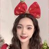 Shiny Christmas Hairband Non-slip Christmas Headband Gift Bowknot Hair Hoop  Kids