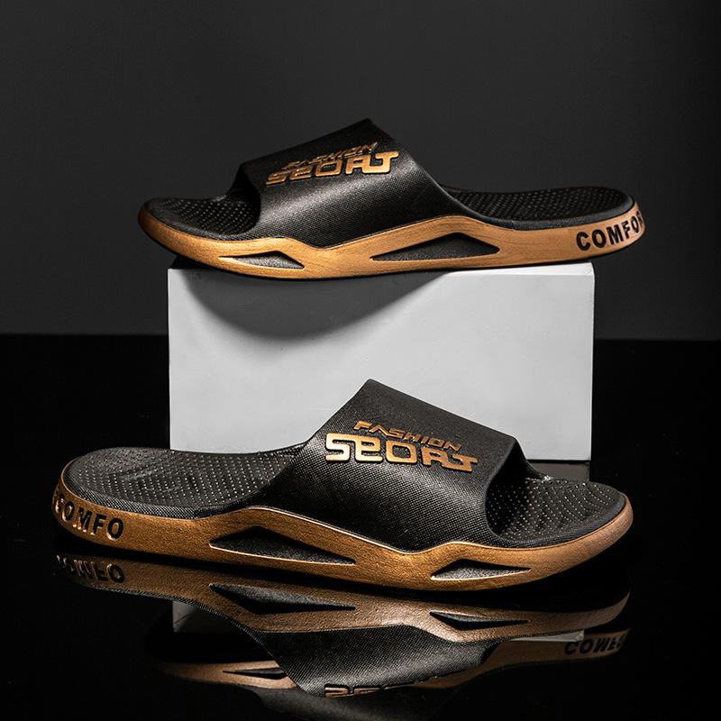 

Новые мужские тапочки летняя одежда домашняя повседневная классные тапочки для дома и улицы нескользящие банные слово пара перетаскивание 44/45