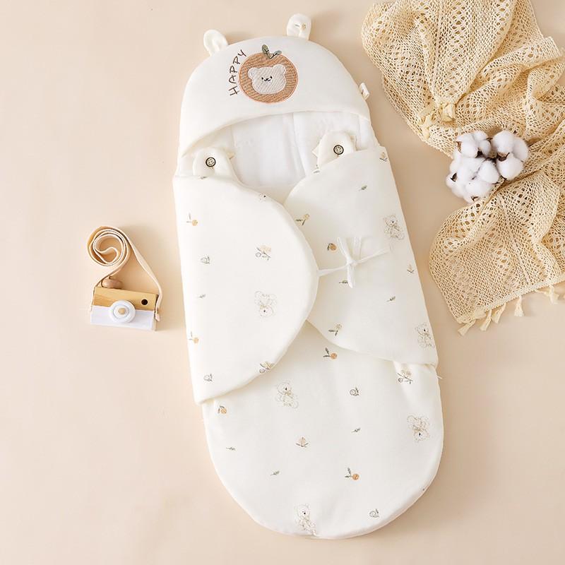 Newborn Swaddle Sleep Sack 350g Thick Cotton Baby Wrap Anti-Startle Infant Sleeping Bag