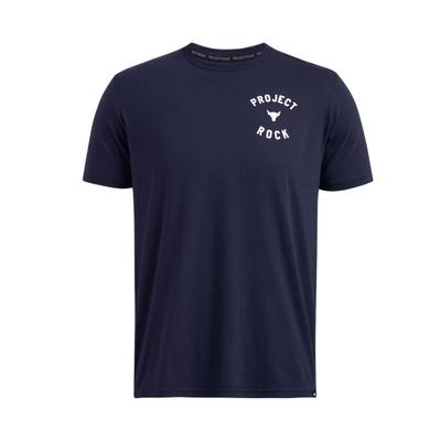 Project Rock Training Letter Print Short Sleeve T-Shirt Men Tops Navy-Blue 1386878-410