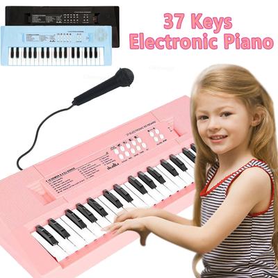 Piano Électronique Organ Clavier 37 Touches pour Enfants avec Microphone Jouets Éducatifs Instrument de Musique Cadeaux Garçon Fille Enfants