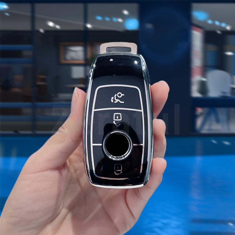 Auto Shell Fob Protector For Mercedes Benz E200 E400 E63 W213 S550 S560 C260 A200 E C S Glc Class Tpu Leather Car Key Case Cover