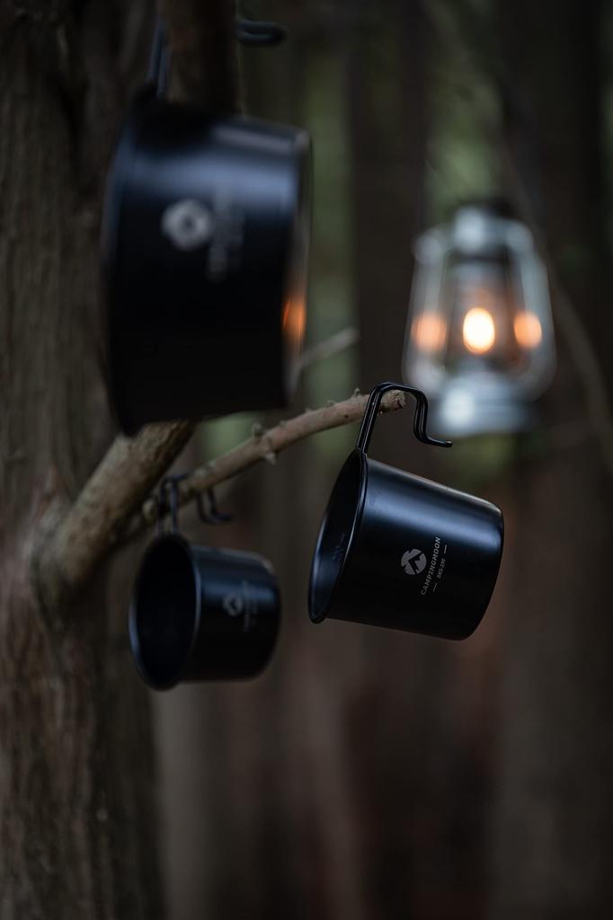 Camping Moon Solo Mug M Camping Mug Black 4 Piece Set 210ml SOLO MUG (CAMPING MOON) BKS-190-4P