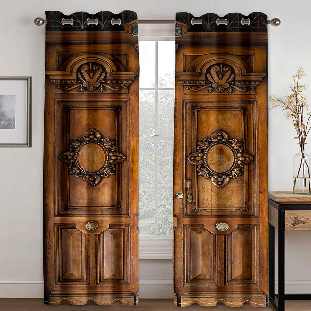 Svart Guld Farao Egyptisk Mormor Fri Frakt 2 Delar Tunna Skuggande Draperier Fönstergardin För Vardagsrum Sovrum Heminredning