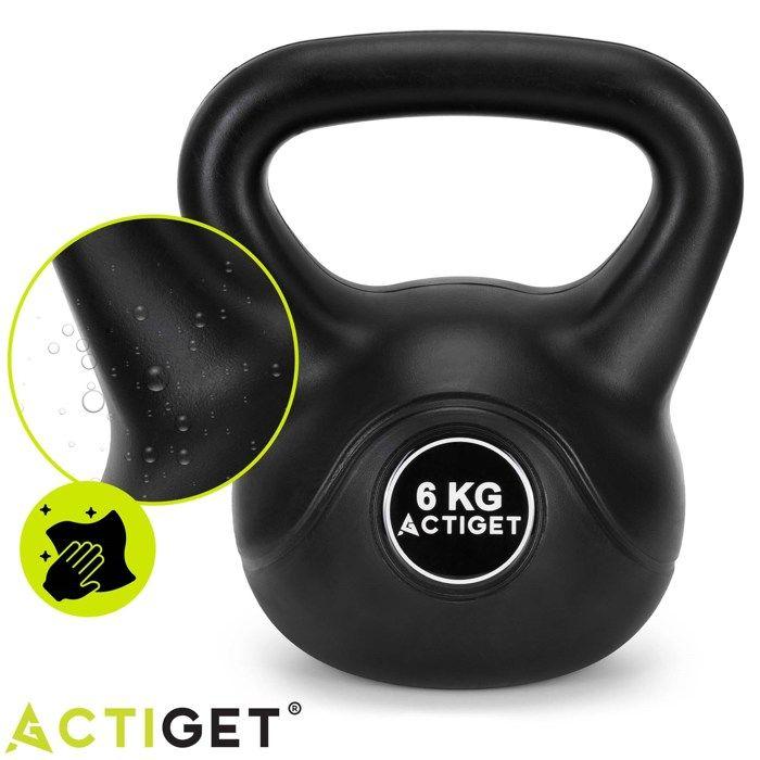 Kettlebell - SPRINGOS - 6 kg - ABS durable - Poignée confortable - Idéal pour l'entraînement à domicile