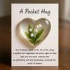 Birth Flower Pocket Hug with Healing Encouragement Poems Birth Flower Clear Heart Keepsake Portable Sentimental