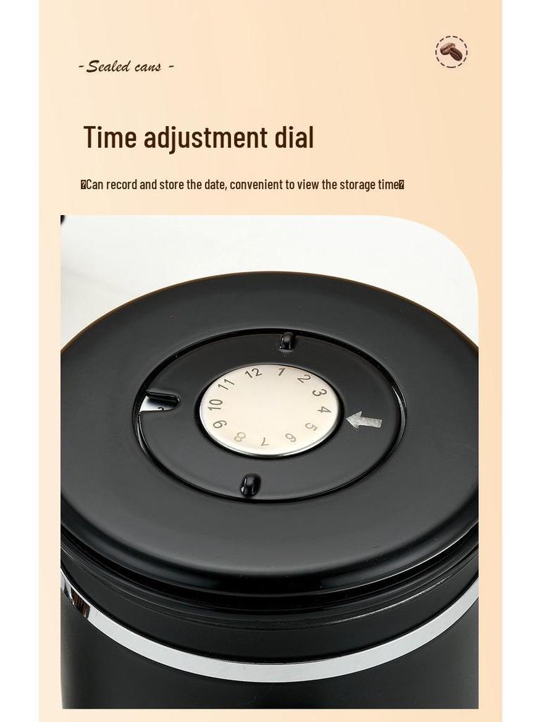 304 Stainless Steel Airtight Coffee Canister with Date Tracker and Exhaust Valve for Freshness