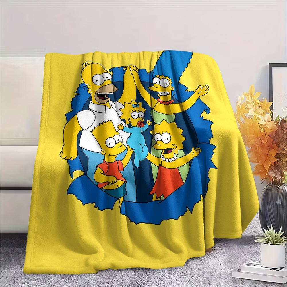 The Simpsons Flannel Blanket, High quality Comfortable for All Seasons, Home Decor, Warmth and Comfort
