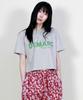Deumakeu Logo Graphic Crop Short Sleeve T-Shirt Gray