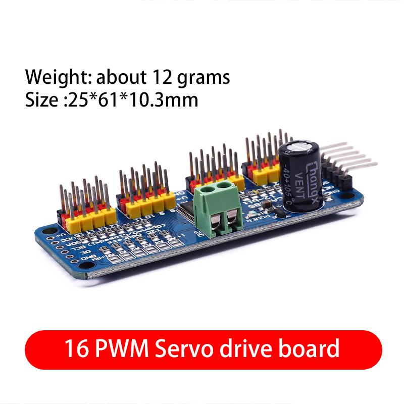 

PCA9685 16 Channel 12 bit PWM Servo Motor Driver I2C IIC Module for MG90S SG90 MG995