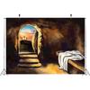 BELECO 7x5ft Fabric Easter Jesus Christ Cross Backdrop Empty Tomb Crucifixion Backdrop Watercolor Stone Cave Tomb Resurrection Background Christian