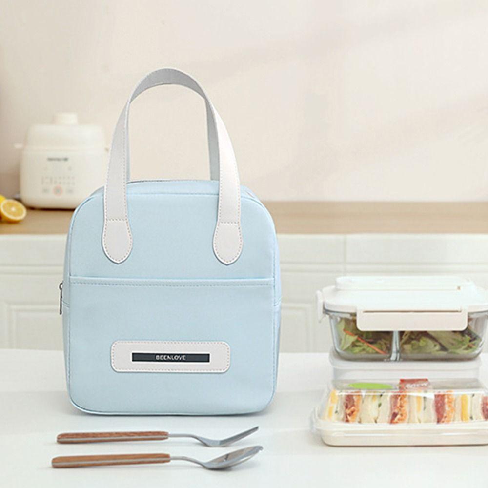 Large Capacity Lunch Box Bag Handheld Insulated Cooler Bags Casual Insulated Tote Bag Outdoor