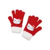 Cute and Cute Color Matching Kai T Cat Five Finger Gloves Autumn and Winter Warm and Thickened Writing Finger Gloves for Boys and Girls