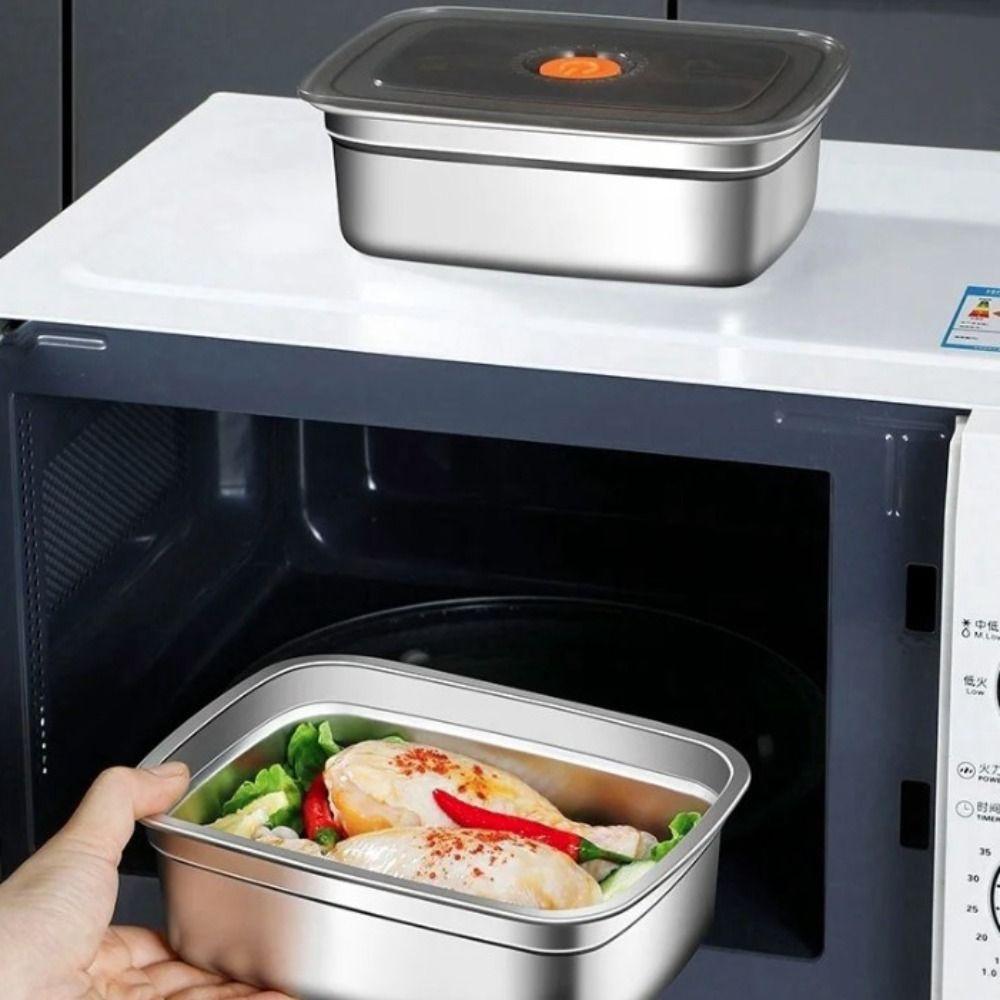 316 Stainless Steel Fresh-keeping Box Microwaveable Food Storage Box Lunch Box  Refrigerator