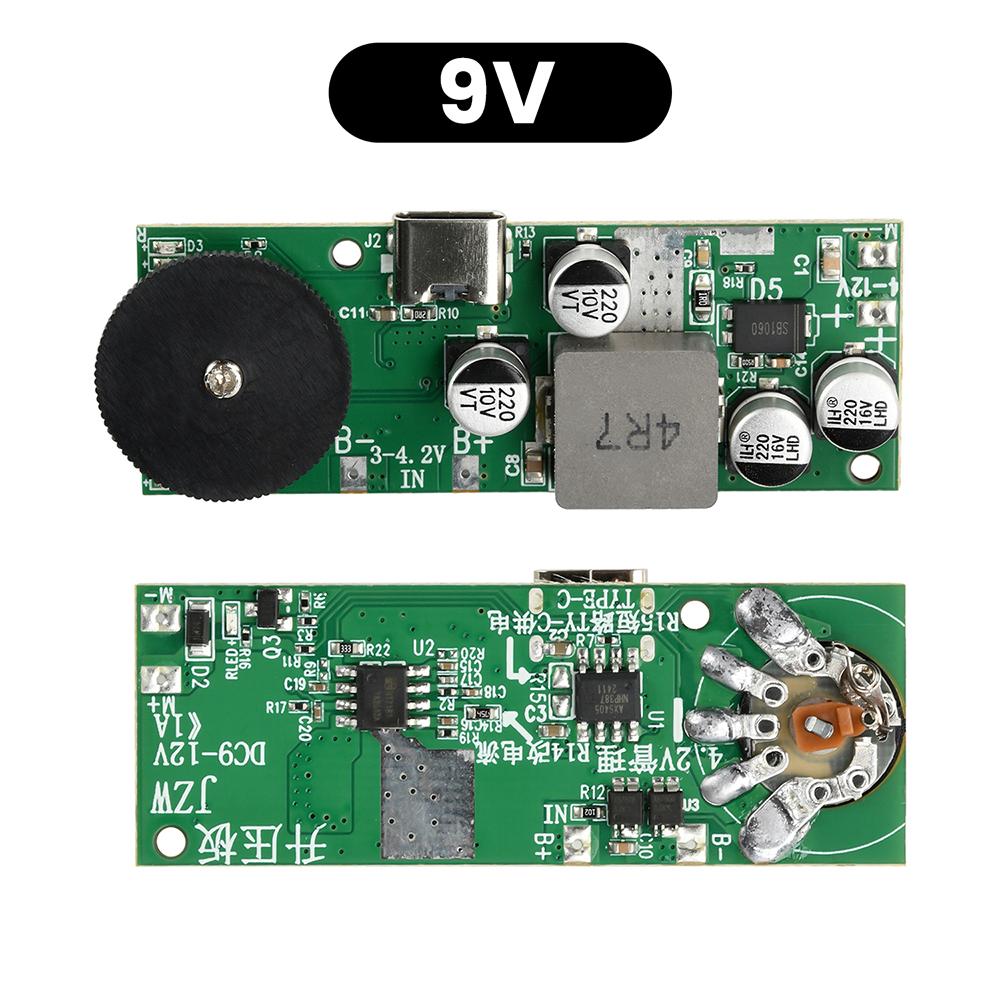 

DC-DC 3.7V to 9V/12V Stepless Speed Regulation Fan Board 12W Small Fan Circuit Board Boost Module Type C