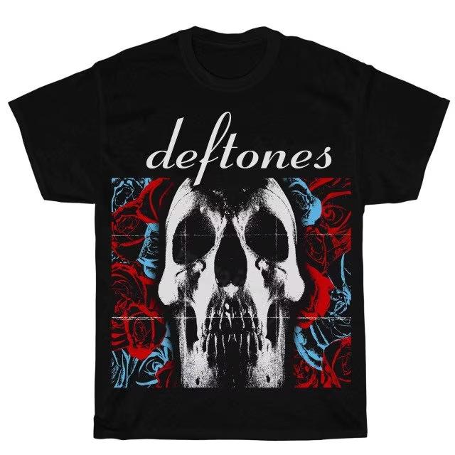 Vintage DEFTONES SKULL ROSES BAND Self Titled Album T-Shirt YA204 XXXXL