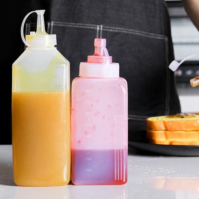 800/1000 ml Quetschflaschen für Soße, Gewürzspender, große Öffnung, staubdicht, Küchenwürze, Salatsoße, Olivenölflasche