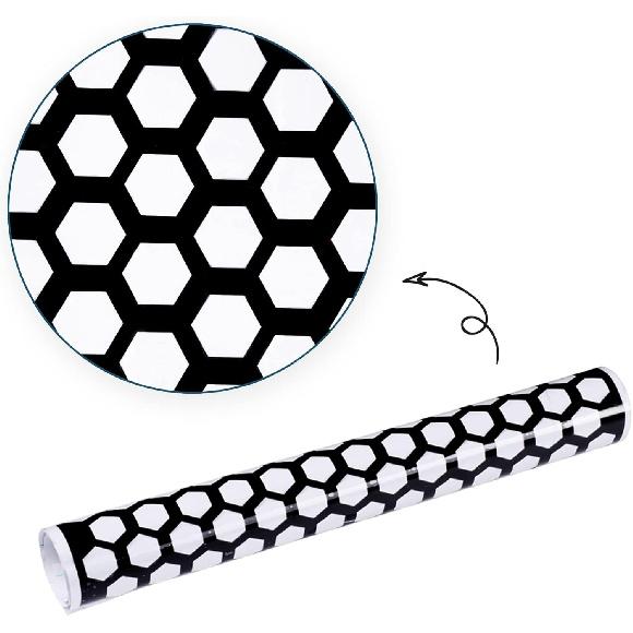 4 Pack Headlight Taillight Tint Honeycomb Graphic Tail Light Lamp Cover Film Car DIY Self Adhesive Tint Film Sheet 18.89'' x 11.81'', Black