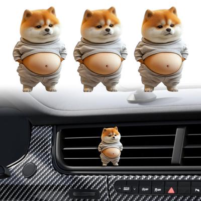 Yousheng 1/2/3/4/5Pcs Pot-Bellied Dog Car Vent Clip Universal SUV Truck Auto Air Freshener Acrylic Vent Clamp Decoration Car Interior Accessories