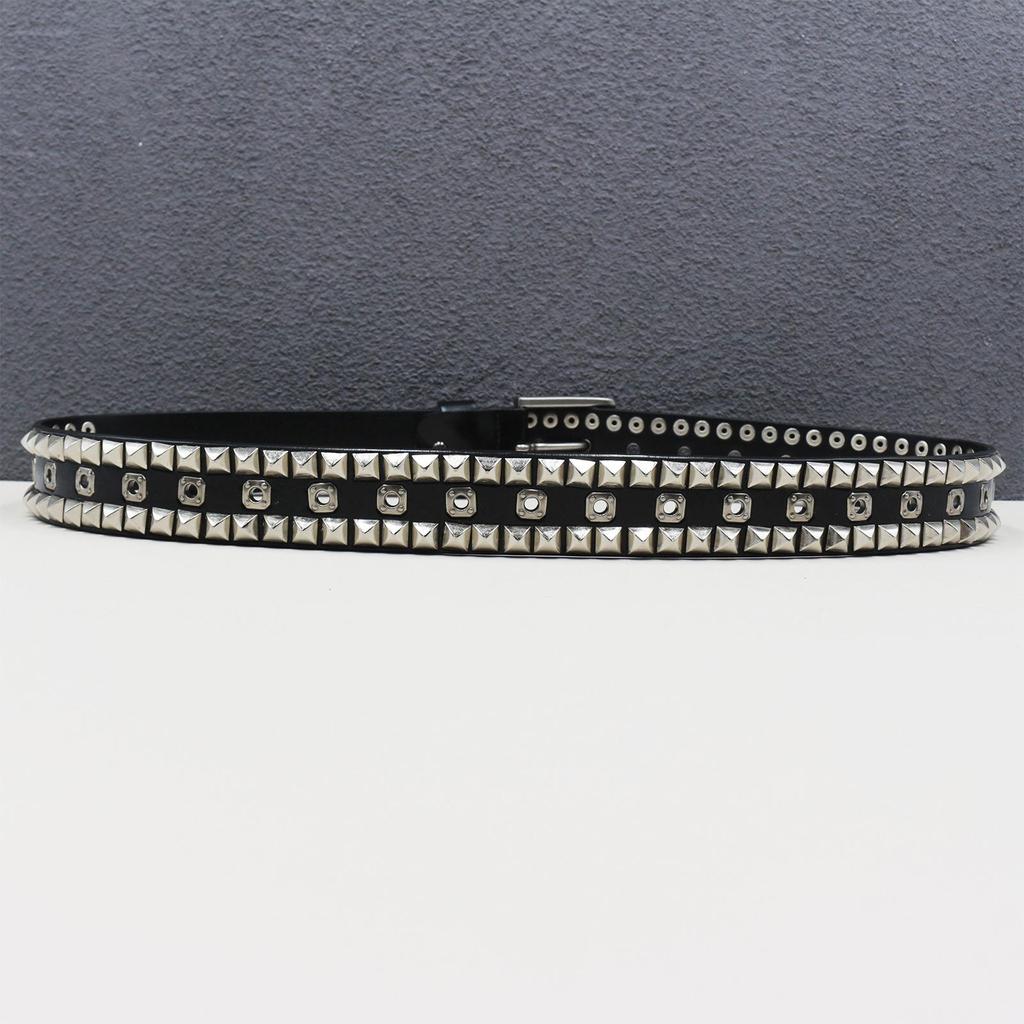 Heavy-Duty Genuine Leather Rivet Belt – Square, Thick, Personalized Design
