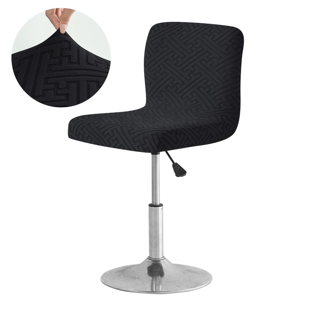 1 PC Jacquard Bar Chair Cover Short Back Bar Stool Seat Slipcovers Hotel Banquet Dining Small Size Chair Case Solid Color