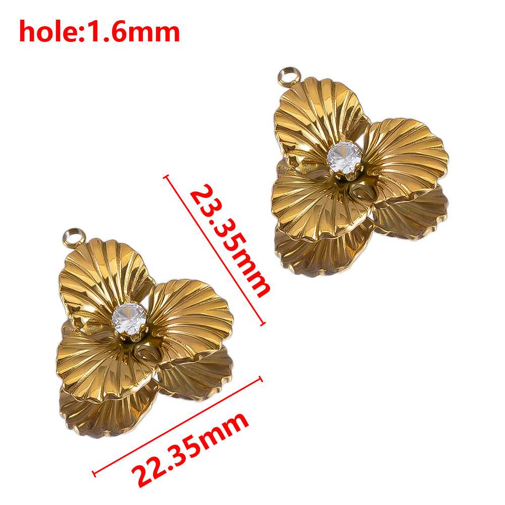 2pcs Stainless Steel Irregular Red Necklace Charms Gold Plated Imitation Pearl Earrings Component DIY Necklaces Jewelry Findings